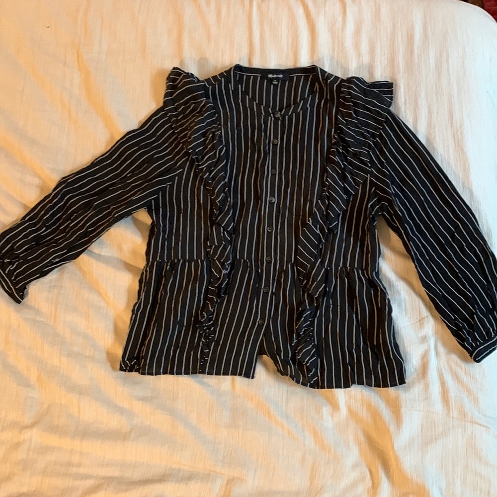 Madewell Pinstripe Silk Blouse